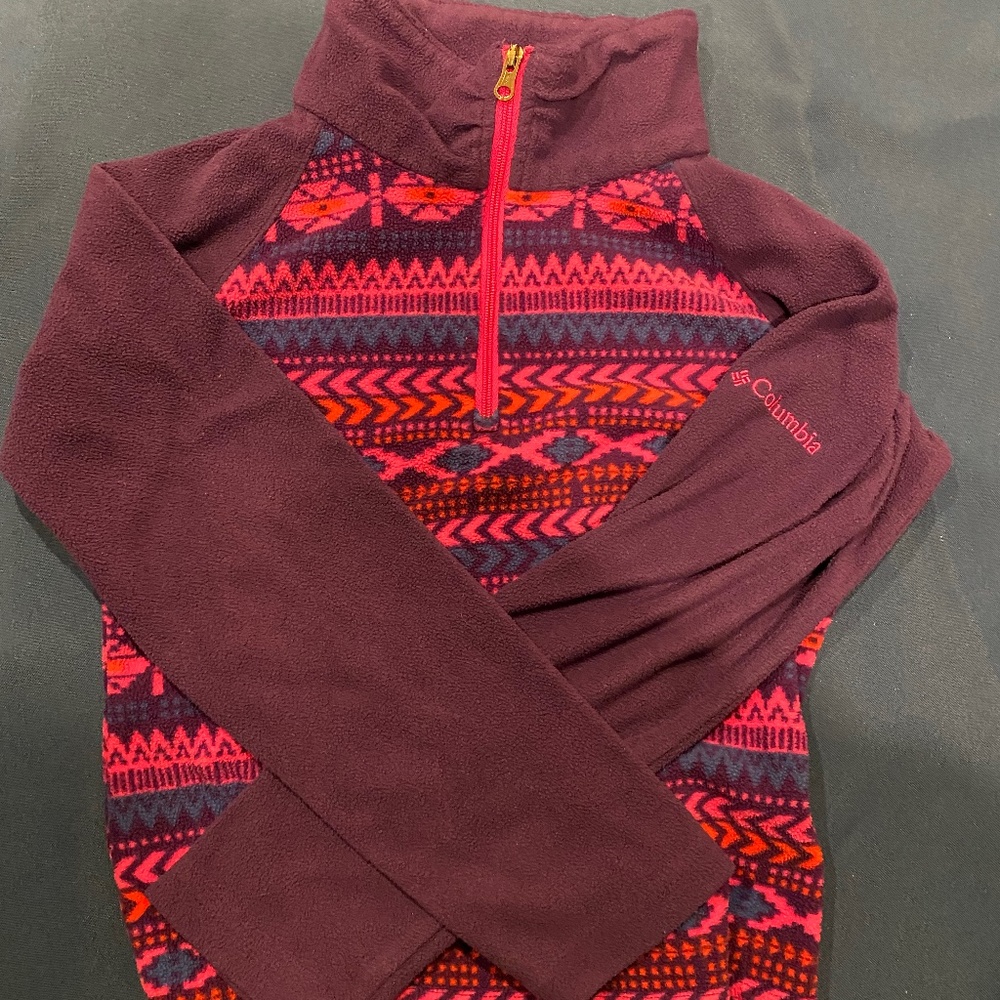 Columbia Girls 1/4 zip fleece xs